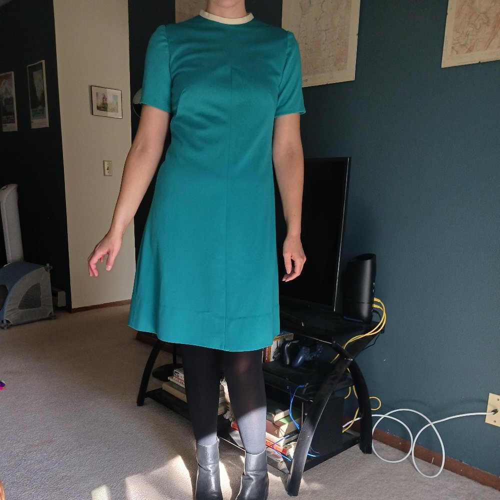 Teal Sixties Style Dress